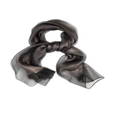 Saachi Women's Silk Glimmer Black Scarf