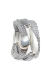 Saachi Mesh Twisted Plate Orb Bracelet In Metallic