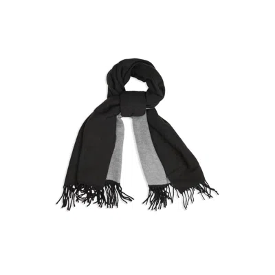Saachi Women's Solid Fringe Reversible Black Scarf