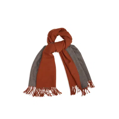 Saachi Women's Solid Fringe Reversible Orange Scarf
