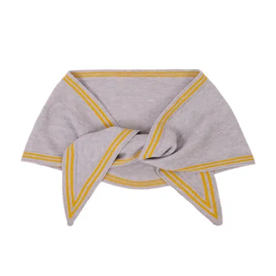 Saachi Women's Solid Triangle Grey Scarf In Blue