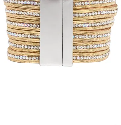 Saachi Women's Stackable Leather Cuff Bracelet In Gold