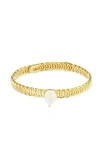 Saachi Women's Teardrop Stone Bangle White Bracelet