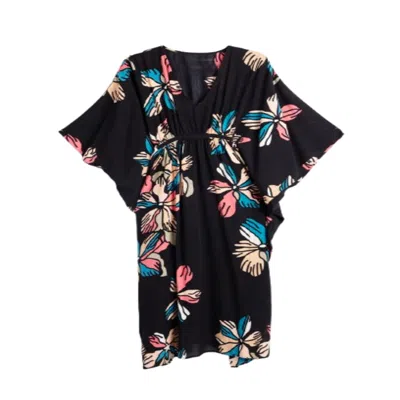 Saachi Women's Tropical Sun Black Kaftan In Multi