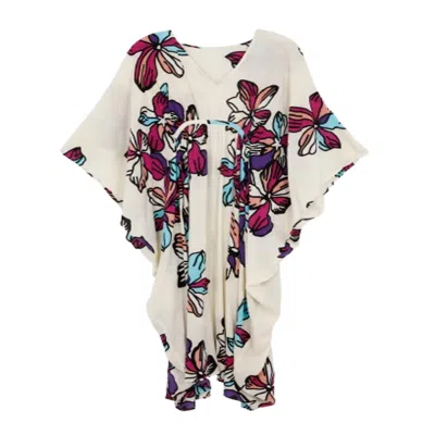 Saachi Women's Tropical Sun White Kaftan