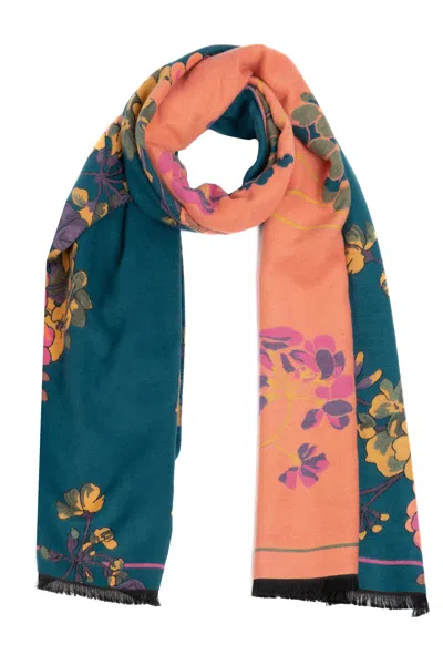 Saachi Women's Two Tone Floral Reversible Scarf