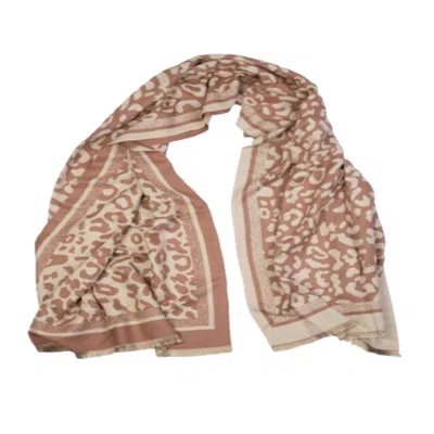 Saachi Women's Two Tone Leopard Reversible Brown Scarf