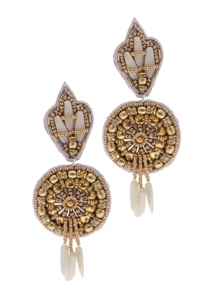 Saachi Women's White Ares Drop Earring