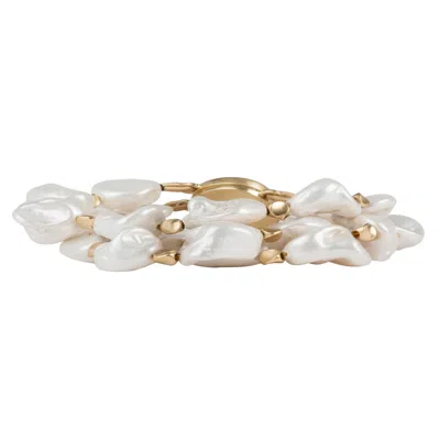 Saachi Women's White Charlotte Pearl Bracelet