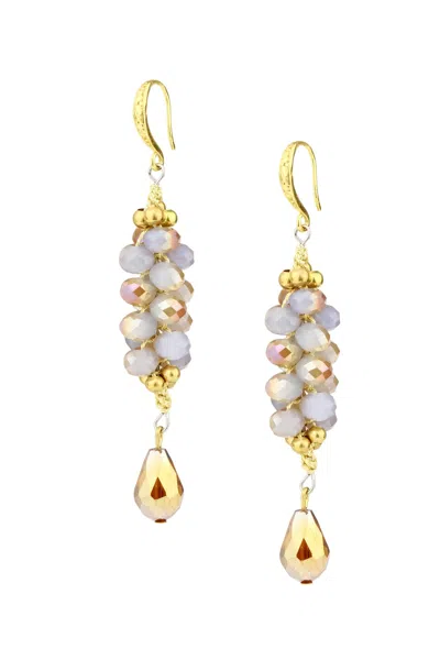 Saachi Women's White Cluster Bead Dangle Drop Earring