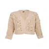 Saachi Women's White Deco Cable Knit Cream Cardigan In Neutral