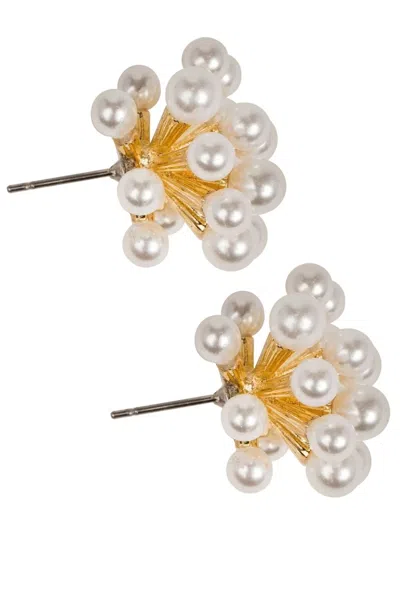 Saachi Women's White Firework Pearl Earring