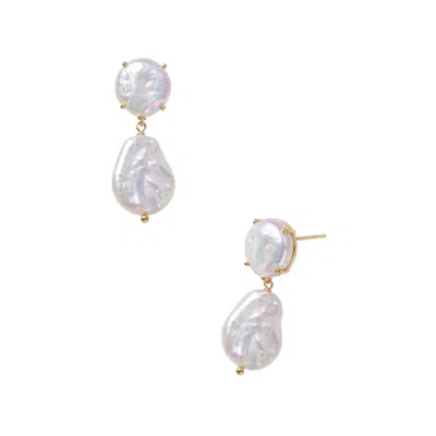 Saachi Women's White Freshwater Pearl Drop Earrings