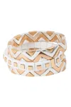 Saachi Women's White Geometric Shine Bracelet Set In White