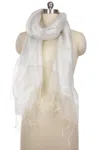 Saachi Glitz Silk Scarf In White
