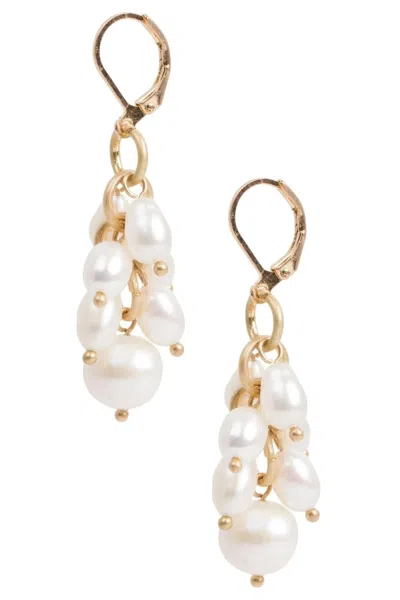 Saachi Women's White Gold Chain Cluster Pearl Dangle Earrings