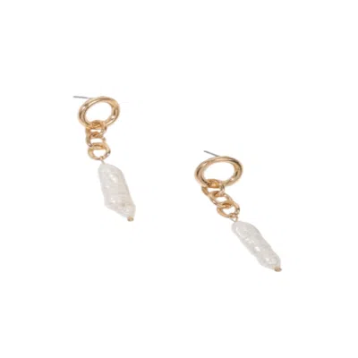 Saachi Women's White Gold Chain Pearl Drop Earrings