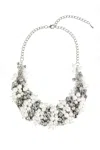 Saachi Women's White Pearl & Crystal Statement Glass Stone Necklace