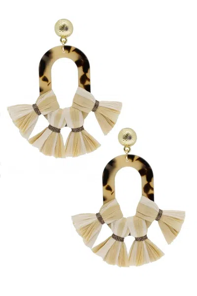 Saachi Women's White Resin And Multi Tassel Earrings