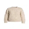 Saachi Women's White Textured Pom Pom Sweater In White
