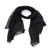 Saachi Women's Wool Sparkle Black Scarf In Black