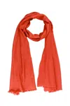 Saachi Women's Yellow / Orange Cashmere Silk  A Eyelash Orange Scarf In Orange