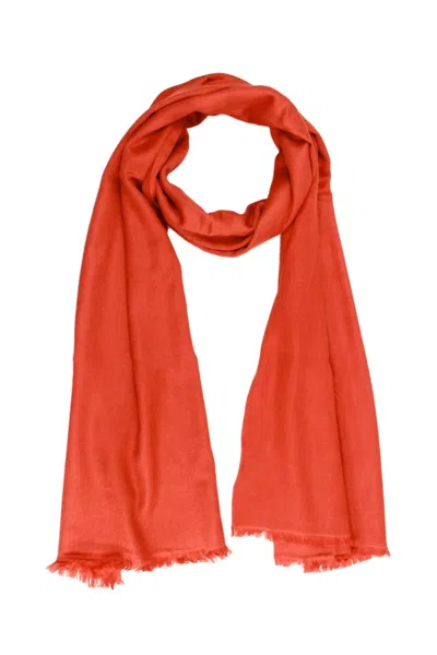 Saachi Women's Yellow / Orange Cashmere Silk  A Eyelash Orange Scarf