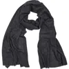 Saachi Wool Blend Fringe Scarf In Black