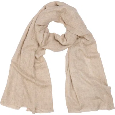 Saachi Wool Blend Fringe Scarf In Neutral