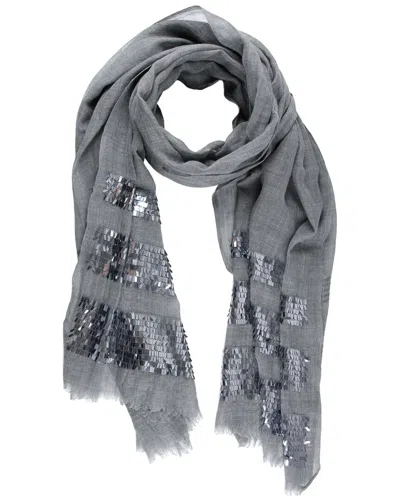 Saachi Wool Scarf With Sequins In Gray