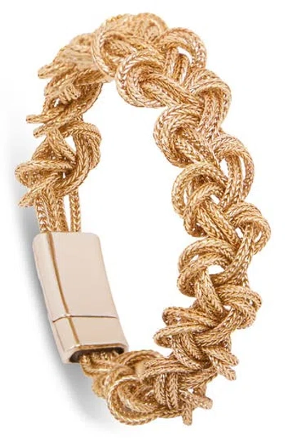 Saachi Woven Chain Magnetic Bracelet In Gold
