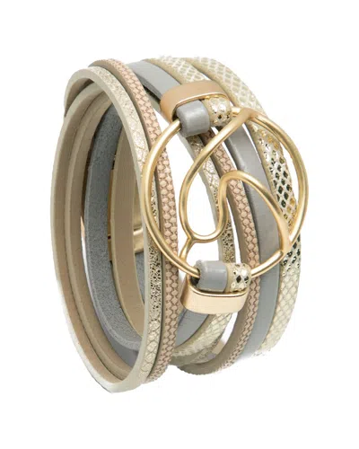Saachi Wrap Bracelet In Brown