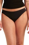 Saalt Leakproof Light Absorbency Stretch Cotton Bikini In Black