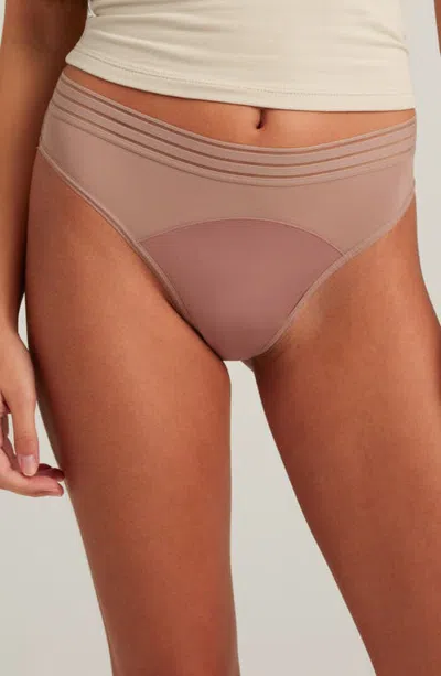 Saalt Leakproof Mesh Thong In Purple