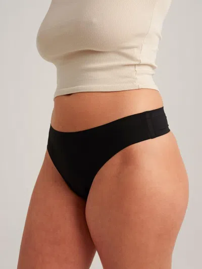 Saalt Leakproof Seamless Thong - M-volcanic Black