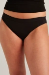 Saalt Leakproof Super Absorbency Stretch Cotton Bikini In Black