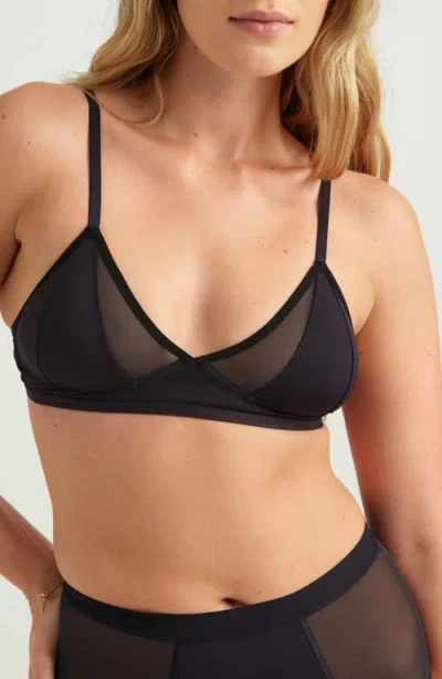 Saalt Mesh Bralette In Black