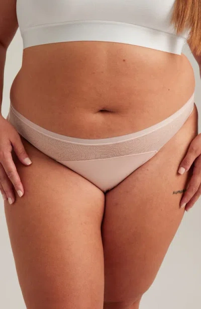 Saalt Period & Leakproof Light Absorbency Lace Panel Thong In Pink