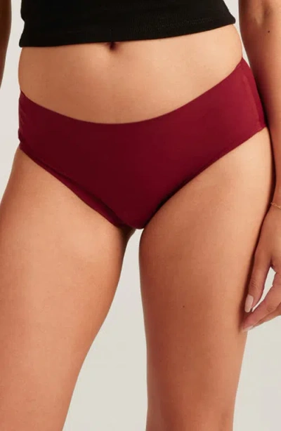 Saalt Period & Leakproof Super Absorbency Seamless Brief In Burgundy