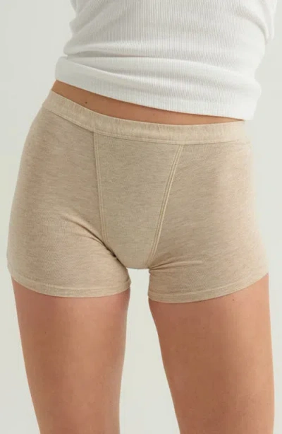 Saalt Period & Leakproof Super Absorbency Stretch Cotton Sleep Shorts In Metallic