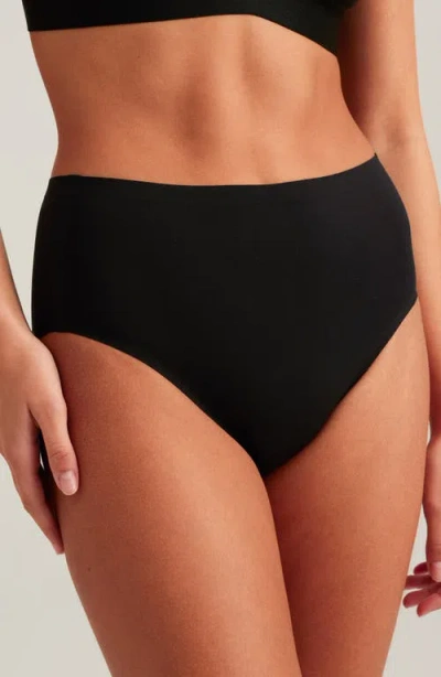 Saalt Seamless High Waist Briefs In Black