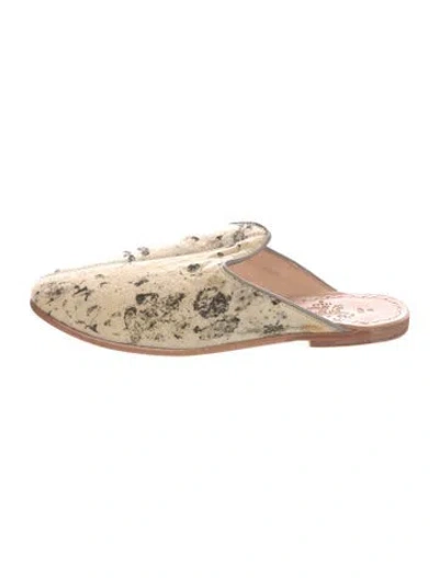 Pre-owned Sabah Canvas Printed Mules In Multi