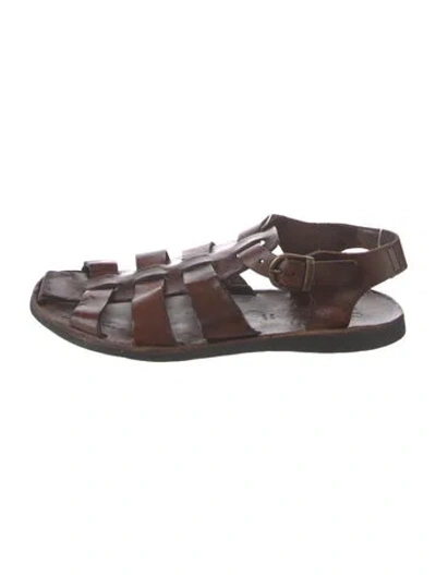 Pre-owned Sabah Leather Flats In Brown