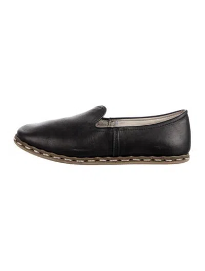 Pre-owned Sabah Leather Loafers In Black