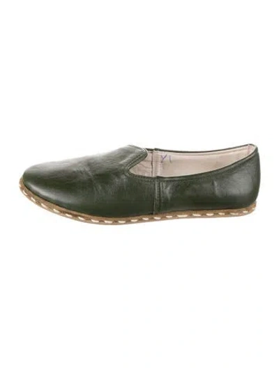 Pre-owned Sabah Leather Loafers In Green