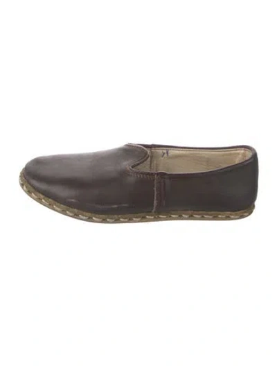 Pre-owned Sabah Leather Moccasins In Brown