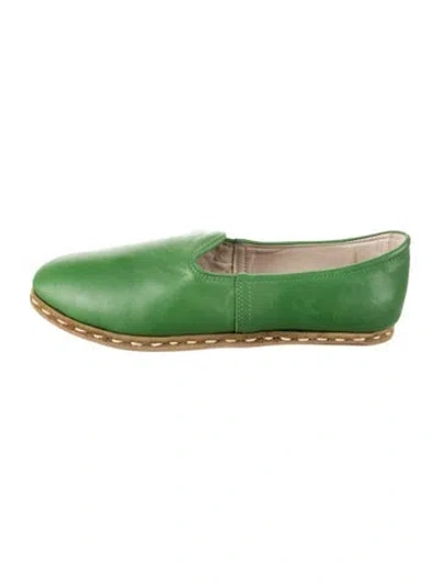 Pre-owned Sabah Leather Moccasins In Green