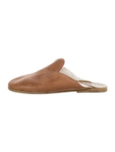 Pre-owned Sabah Leather Mules In Brown
