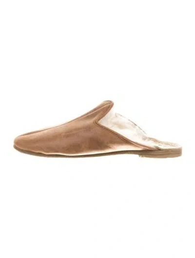 Pre-owned Sabah Leather Mules In Brown