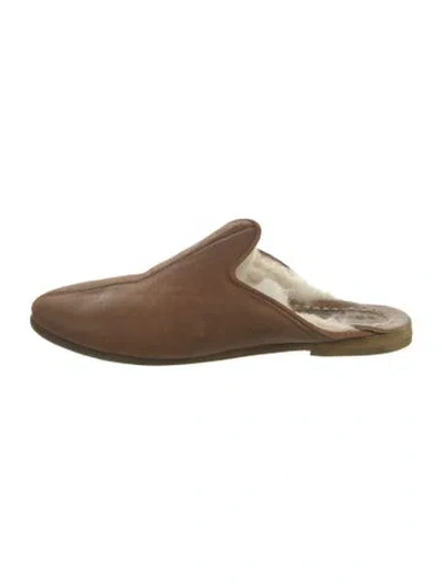 Pre-owned Sabah Leather Mules In Brown